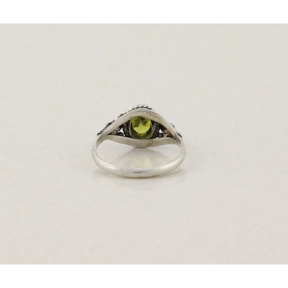 Sterling Silver Green Cubic Zirconia Ring Size 9 1/4 - Picture 4 of 7